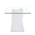 Large modern minimalist rectangular glass dining white-mdf+glass