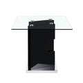 Large Modern Minimalist Rectangular Glass Dining Table black-mdf+glass