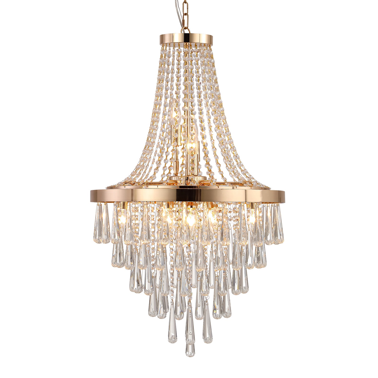 Gold Crystal Chandeliers,Large Contemporary Luxury gold-crystal-iron