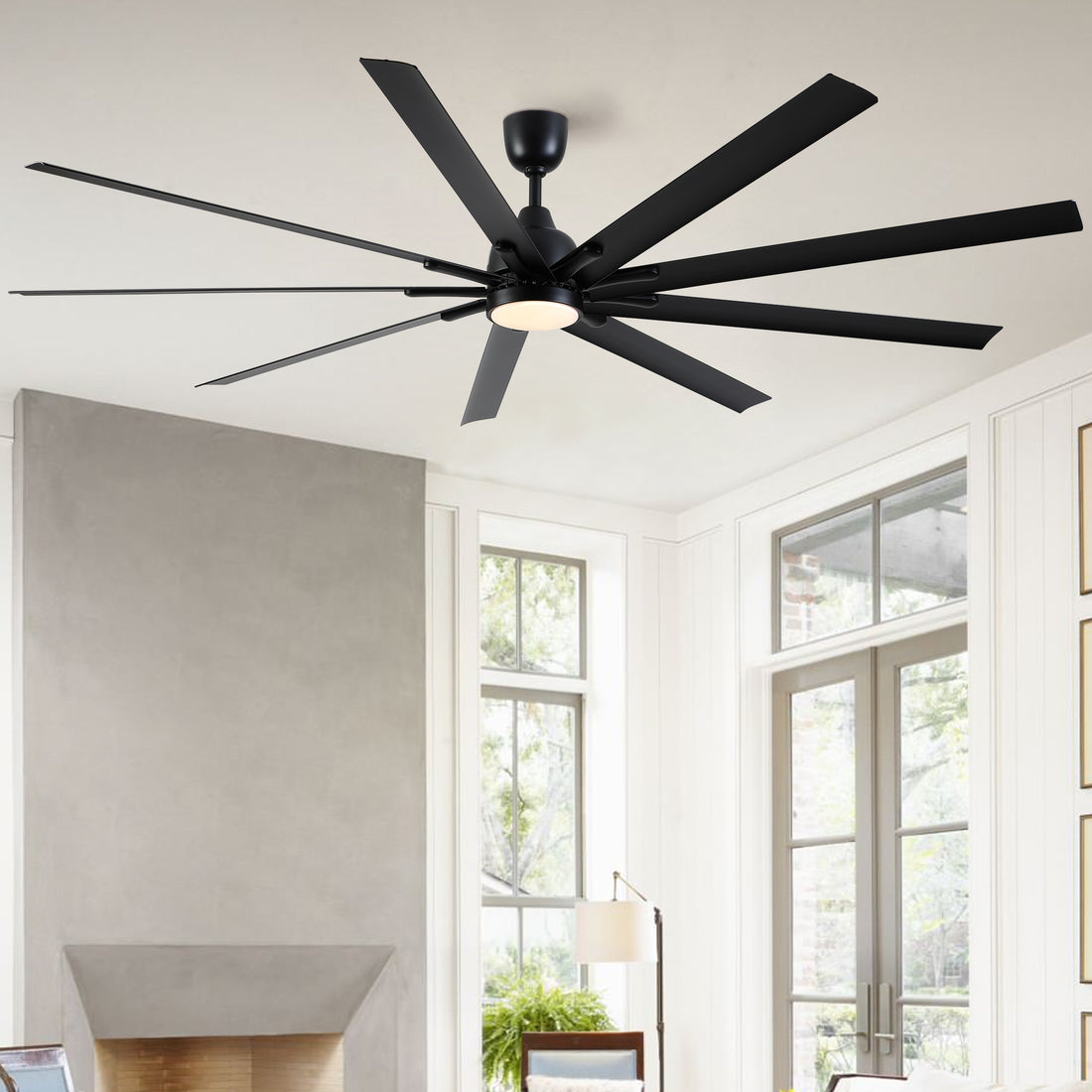 84 In Super Large Black Ceiling Fan with Remote