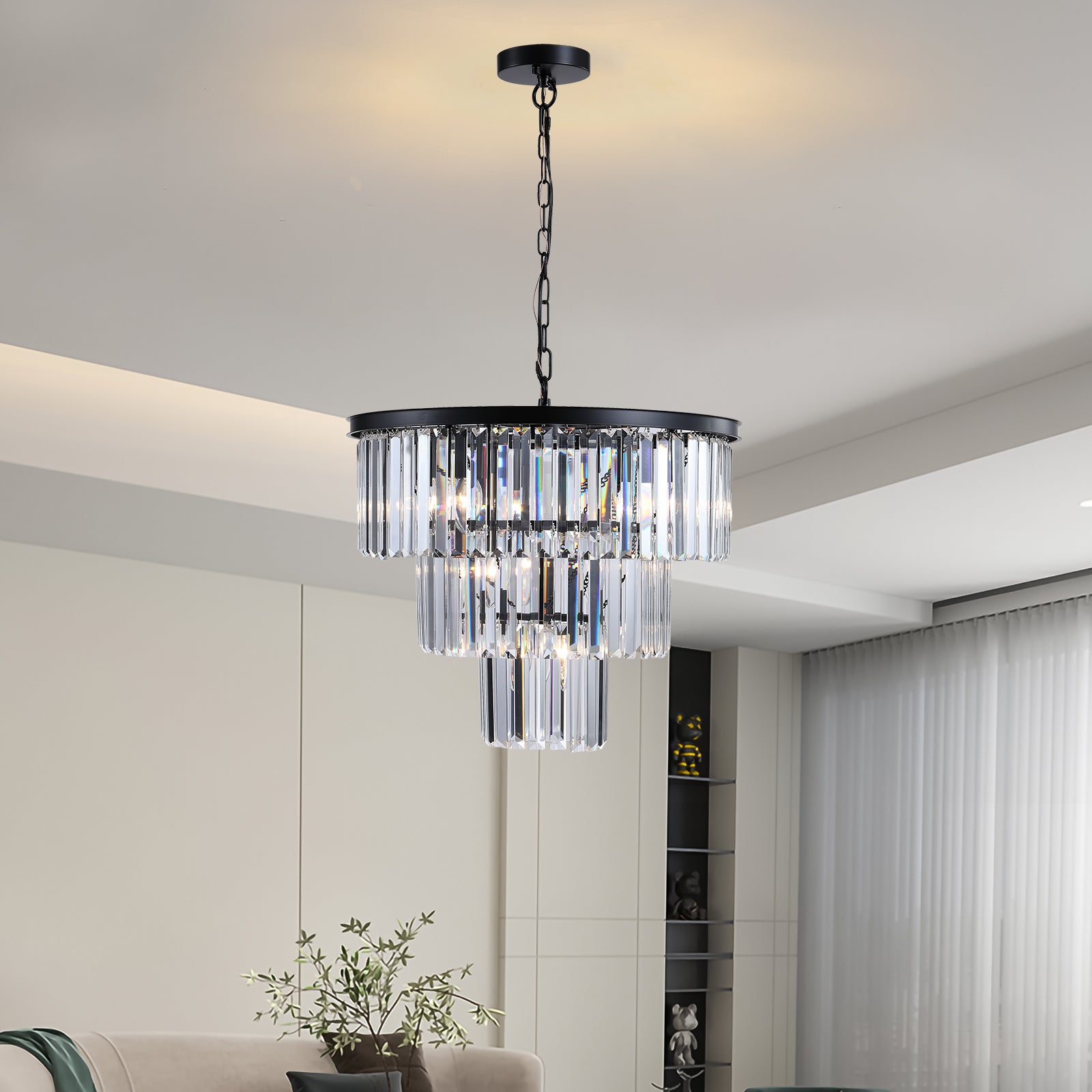 Black Luxury Crystal Chandelier Modern Chandeliers black-crystal-iron