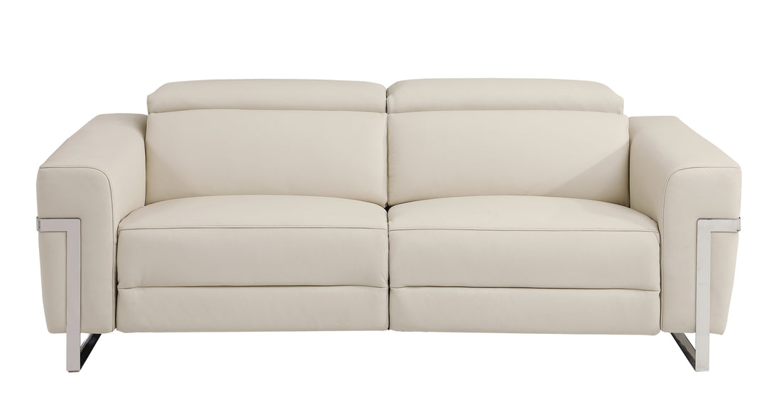 Top Grain Italian Leather Sofa with beige-foam-leather