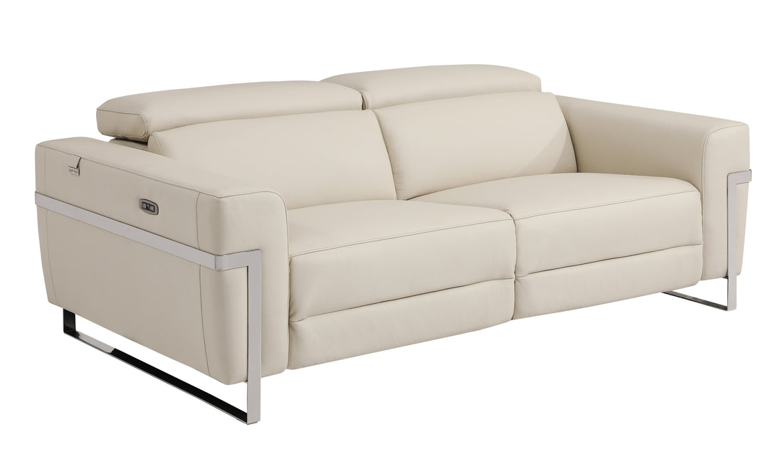 Top Grain Italian Leather Sofa with beige-foam-leather