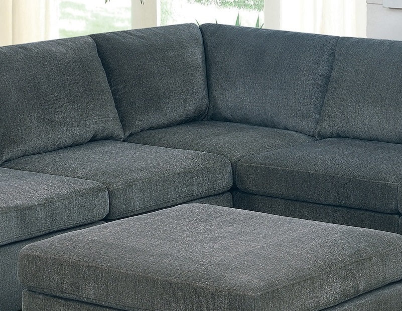 Living Room Furniture Grey Chenille Modular Sectional grey-chenille-wood-primary living space-cushion