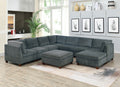 Living Room Furniture Grey Chenille Modular Sectional grey-chenille-wood-primary living space-cushion