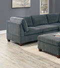 Living Room Furniture Grey Chenille Modular Sectional grey-chenille-wood-primary living space-cushion