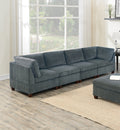 Living Room Furniture Grey Chenille Modular Sofa Set grey-chenille-wood-primary living space-cushion