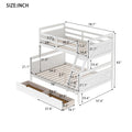 Twin over Full Bunk Bed with Ladder, Two Storage box spring not required-white-bedroom-bunk-pine