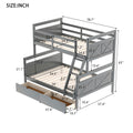 Twin over Full Bunk Bed with Ladder, Two Storage box spring not required-gray-bedroom-bunk-pine