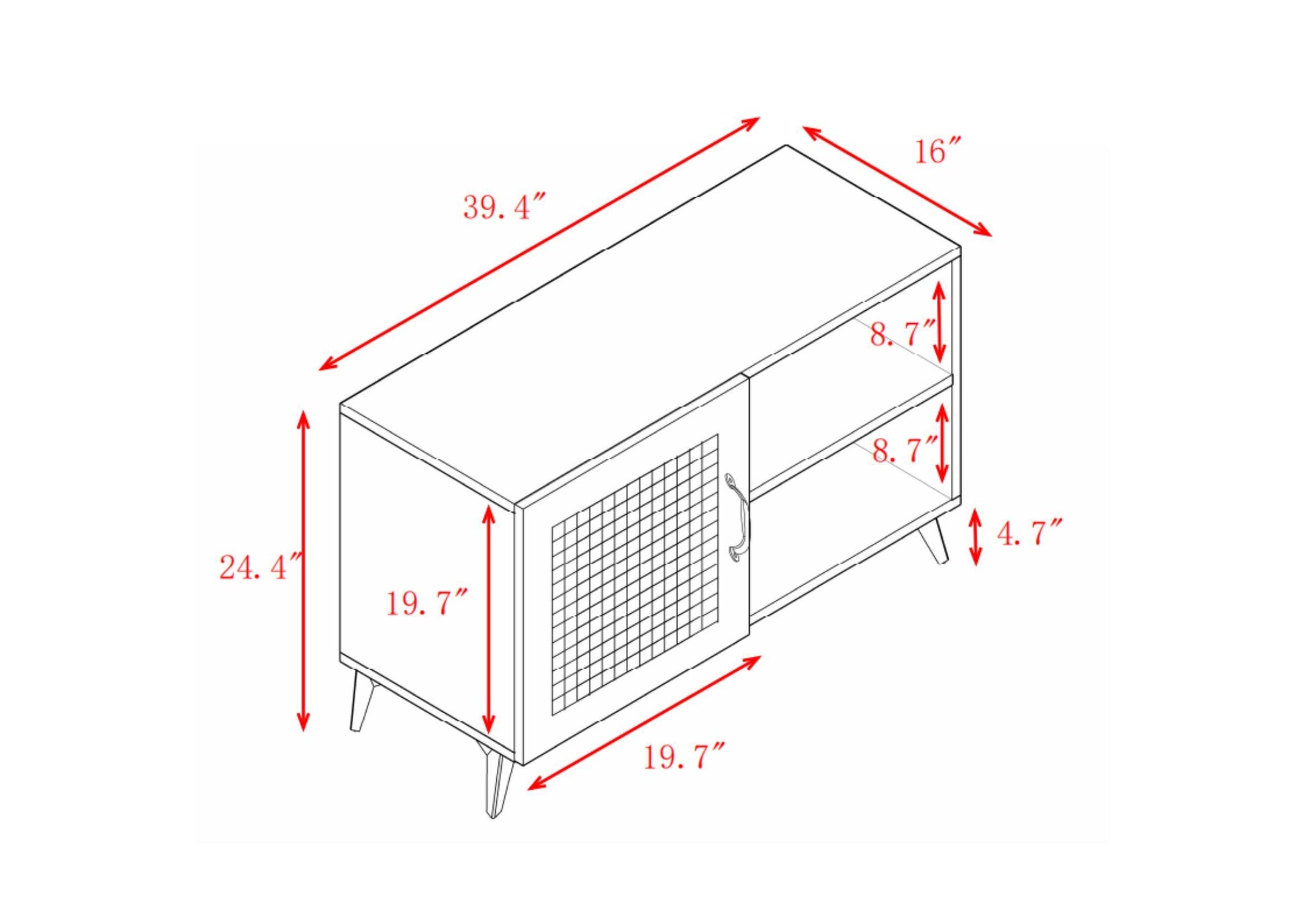 Modern Shoe Storage Cabinet with Natural Rattan