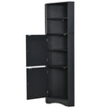 Tall Bathroom Corner Cabinet, Freestanding Storage black-mdf