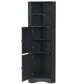 Tall Bathroom Corner Cabinet, Freestanding Storage black-mdf