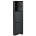 Tall Bathroom Corner Cabinet, Freestanding Storage black-mdf