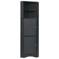 Tall Bathroom Corner Cabinet, Freestanding Storage black-mdf