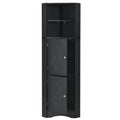 Tall Bathroom Corner Cabinet, Freestanding Storage black-mdf