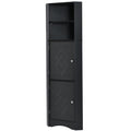 Tall Bathroom Corner Cabinet, Freestanding Storage black-mdf