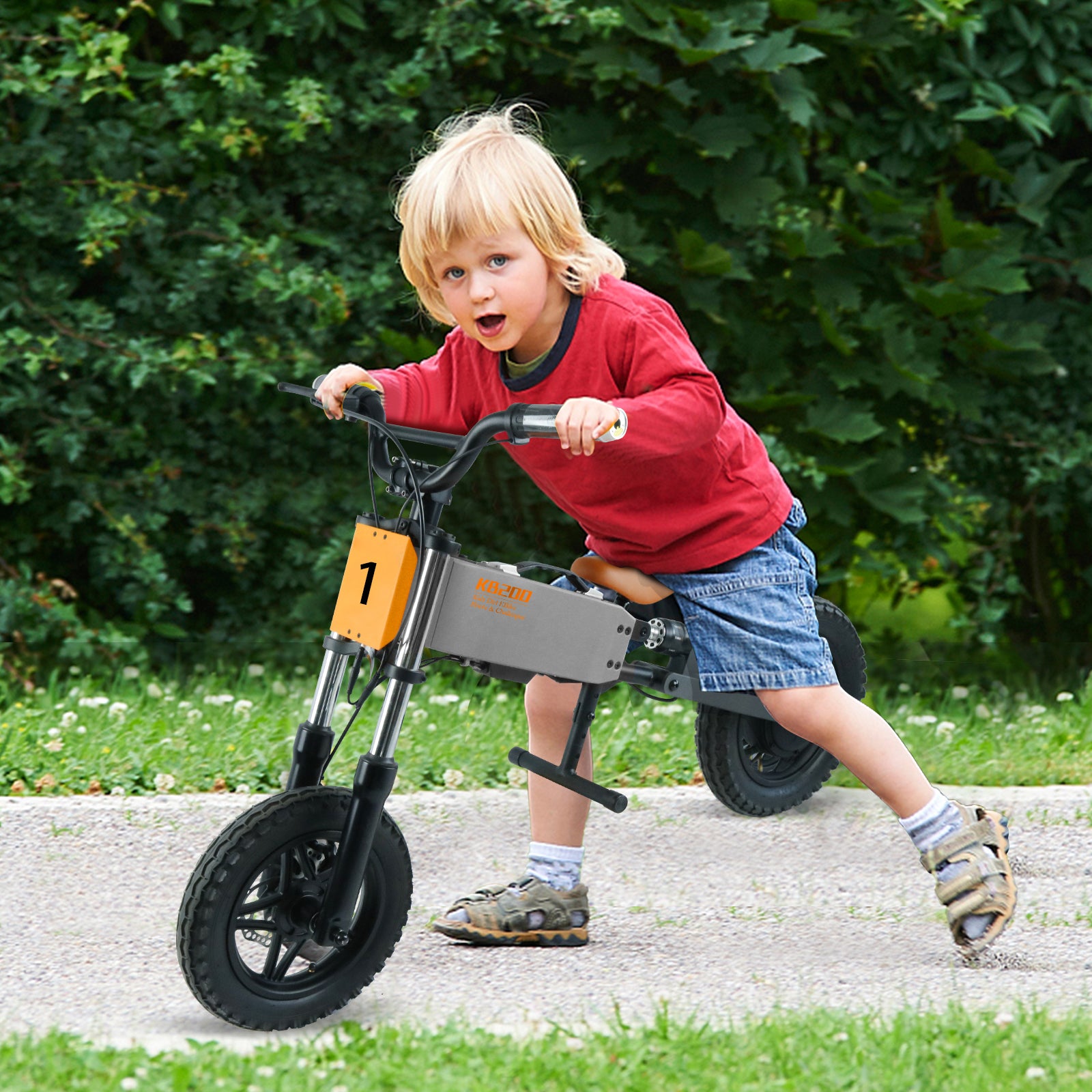 Children's outdoor off road electric bicycle gray-aluminium alloy-aluminium alloy