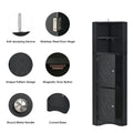 Tall Bathroom Corner Cabinet, Freestanding Storage black-mdf