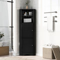 Tall Bathroom Corner Cabinet, Freestanding Storage black-mdf