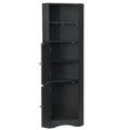 Tall Bathroom Corner Cabinet, Freestanding Storage black-mdf