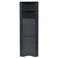 Tall Bathroom Corner Cabinet, Freestanding Storage black-mdf