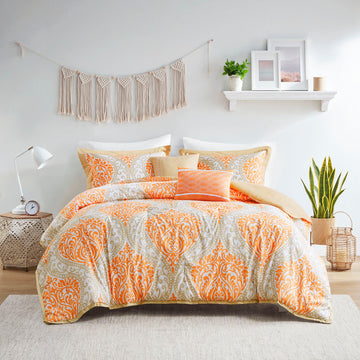 Comforter Set orange-polyester