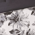 Floral Print Comforter Set white+black-polyester