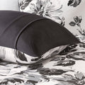 Floral Print Comforter Set white+black-polyester