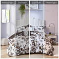 Floral Print Comforter Set white+black-polyester