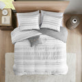 Striped Comforter Set grey-microfiber