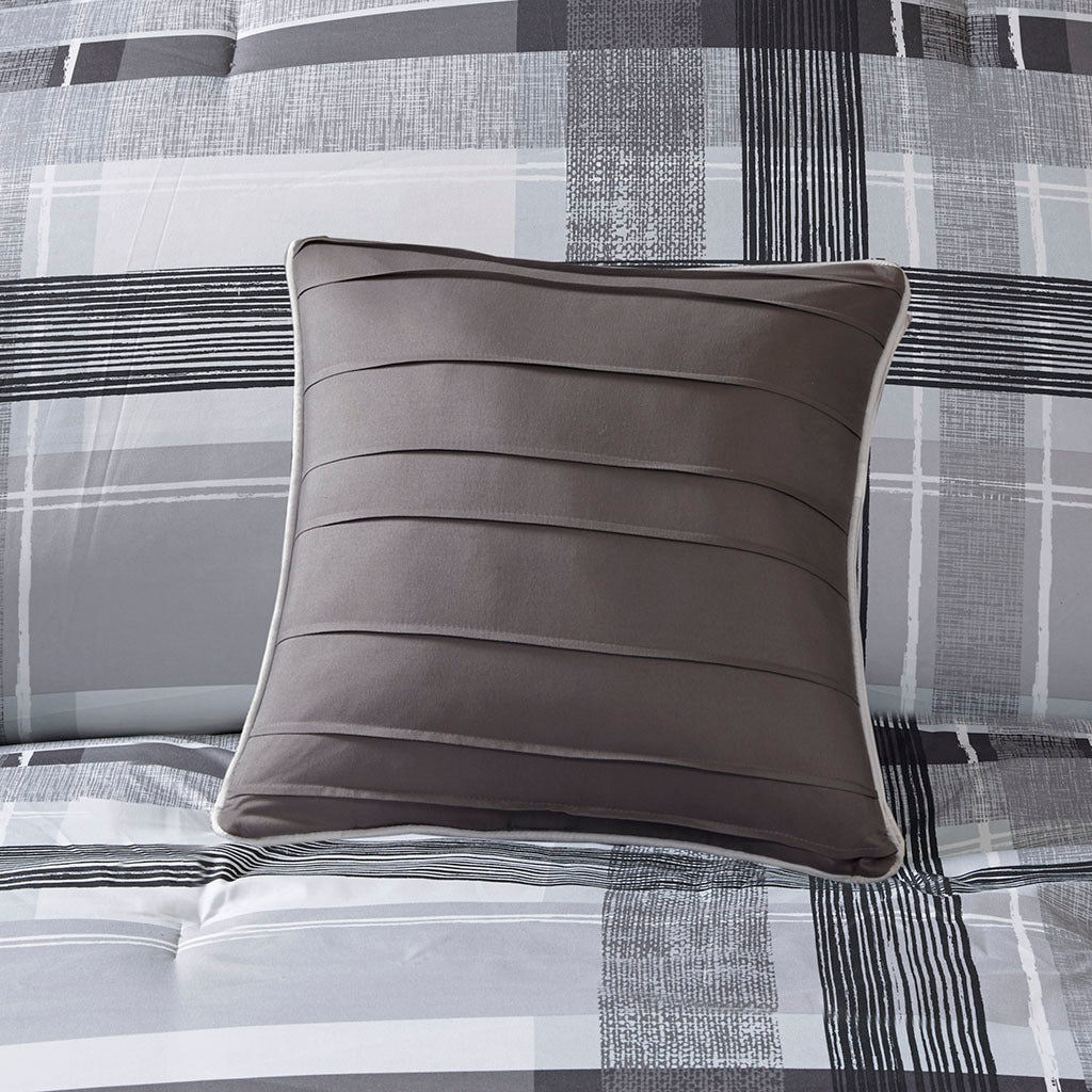 Plaid Comforter Set black-polyester