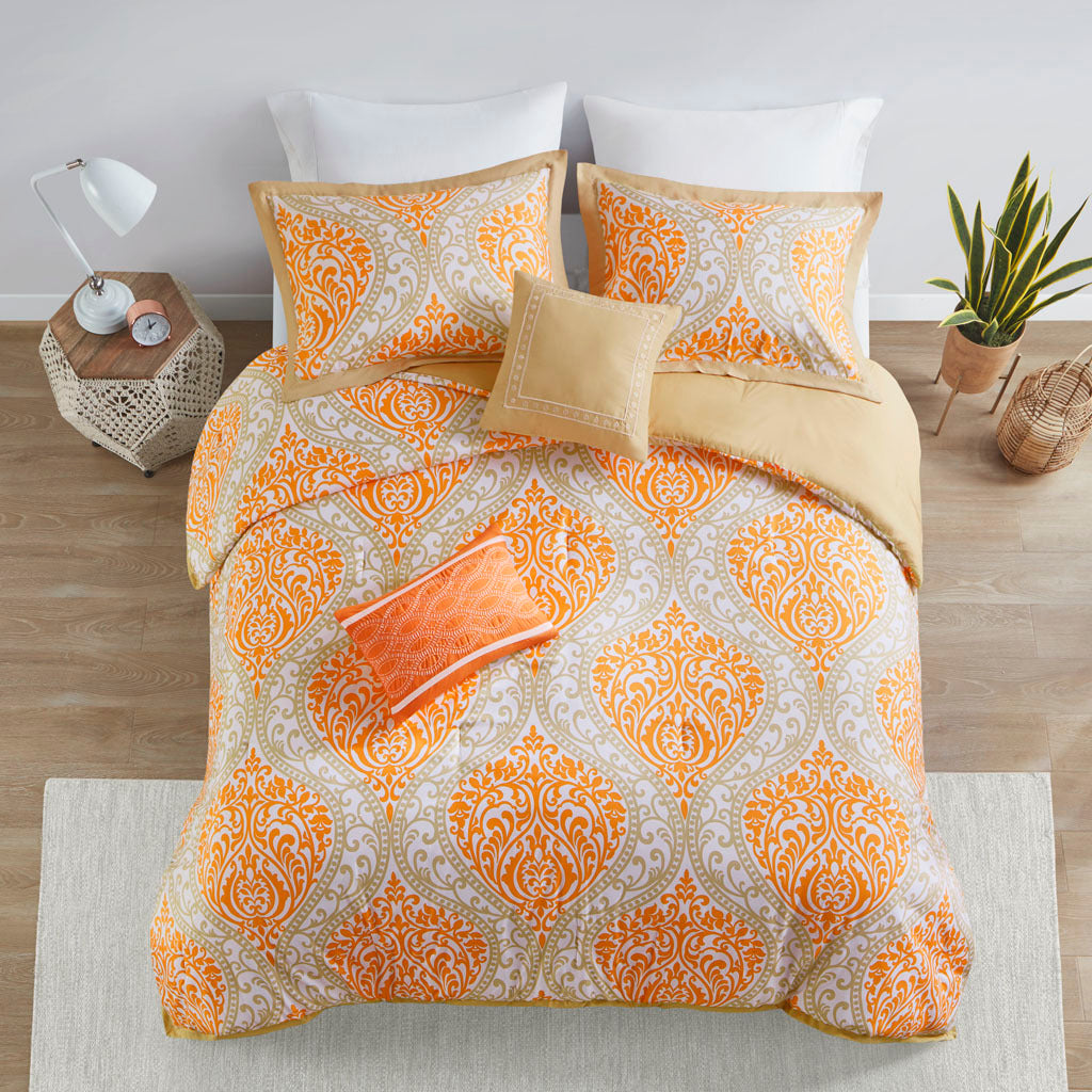 Comforter Set orange-polyester