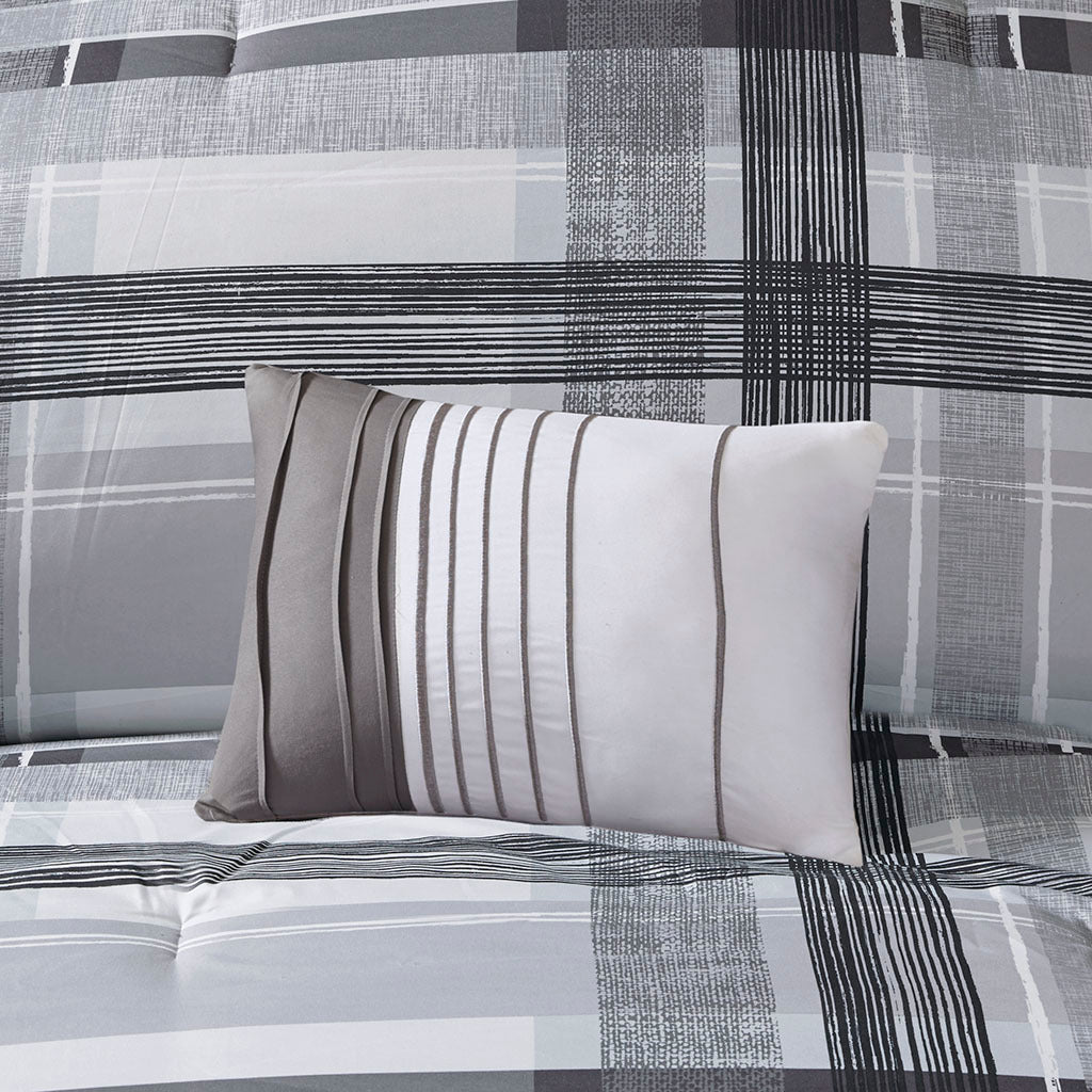 Plaid Comforter Set black-polyester