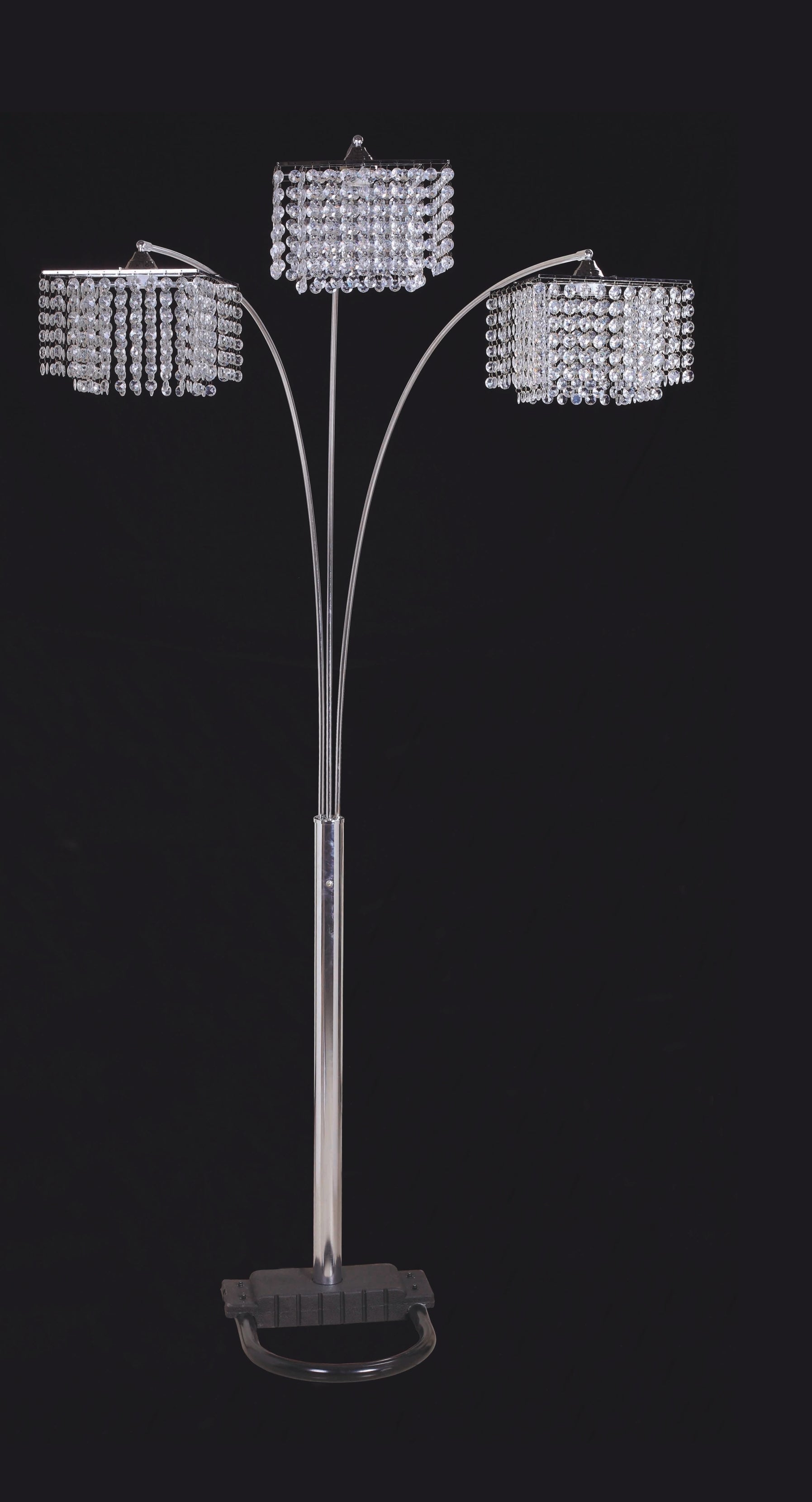 84"h 3 Shade Crystal Inspired Arch Floor Lamp 1