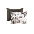 Floral Print Duvet Cover Set white+black-microfiber