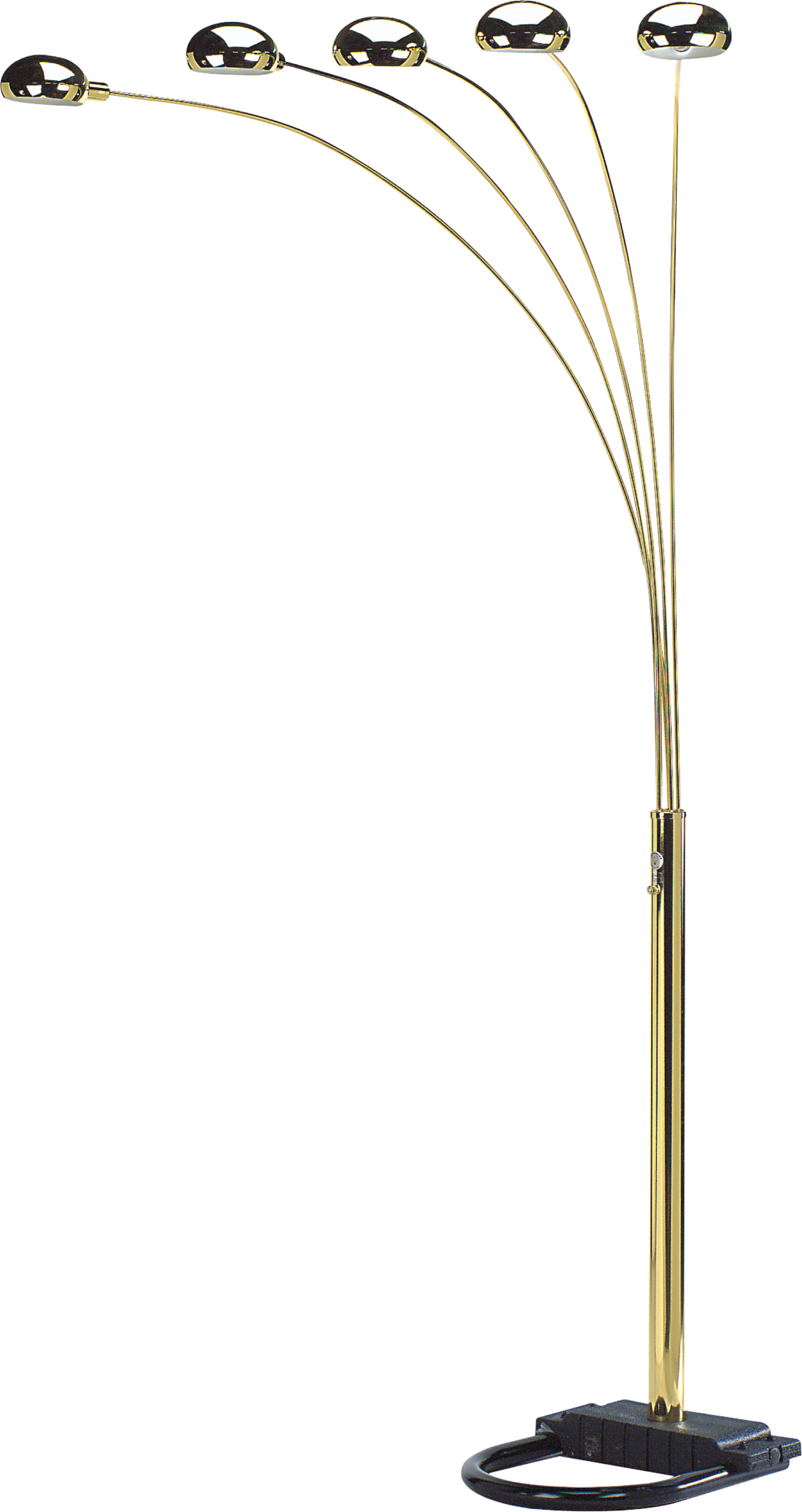 84"h Gold 5 Head Cap Style Floor Lamp 1pc Ctn