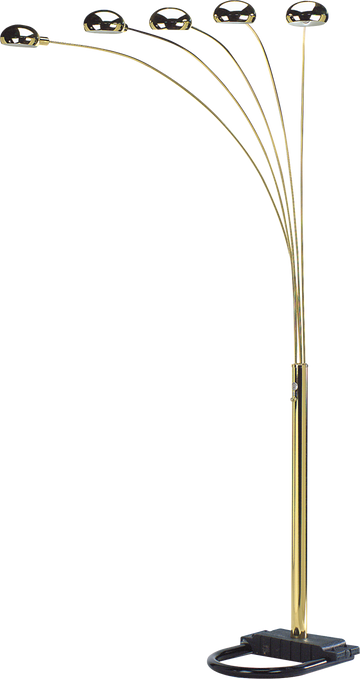 84"h Gold 5 Head Cap Style Floor Lamp 1pc Ctn