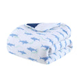 Cotton Cabana Stripe Reversible Comforter Set with navy-cotton