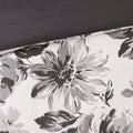 Floral Print Duvet Cover Set white+black-microfiber