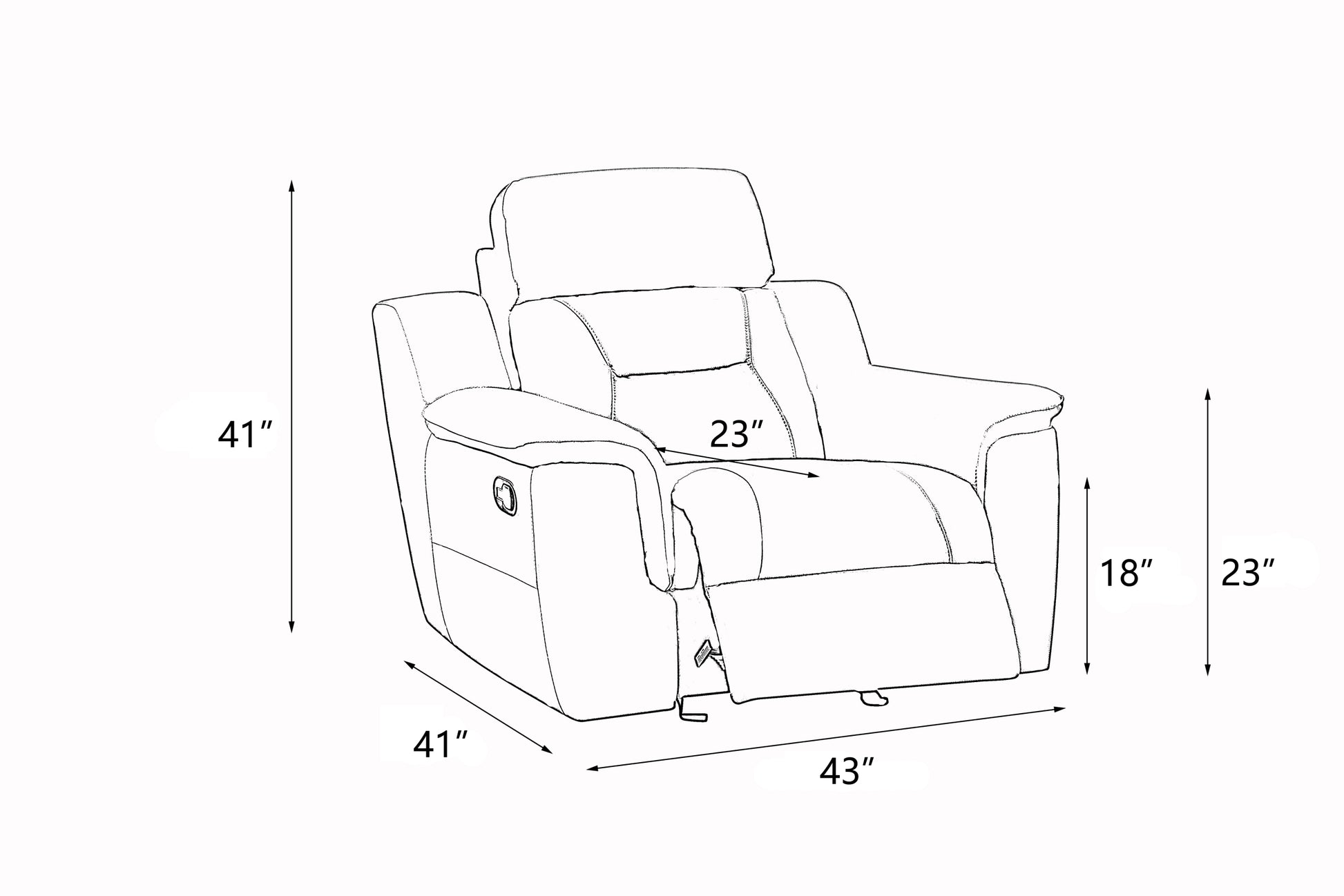 Modern Reclining Leather Air Upholstered