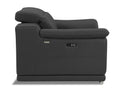 Genuine Italian Leather Power Reclining dark gray-foam-leather