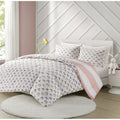 Cotton Cabana Stripe Reversible Comforter Set with pink-cotton