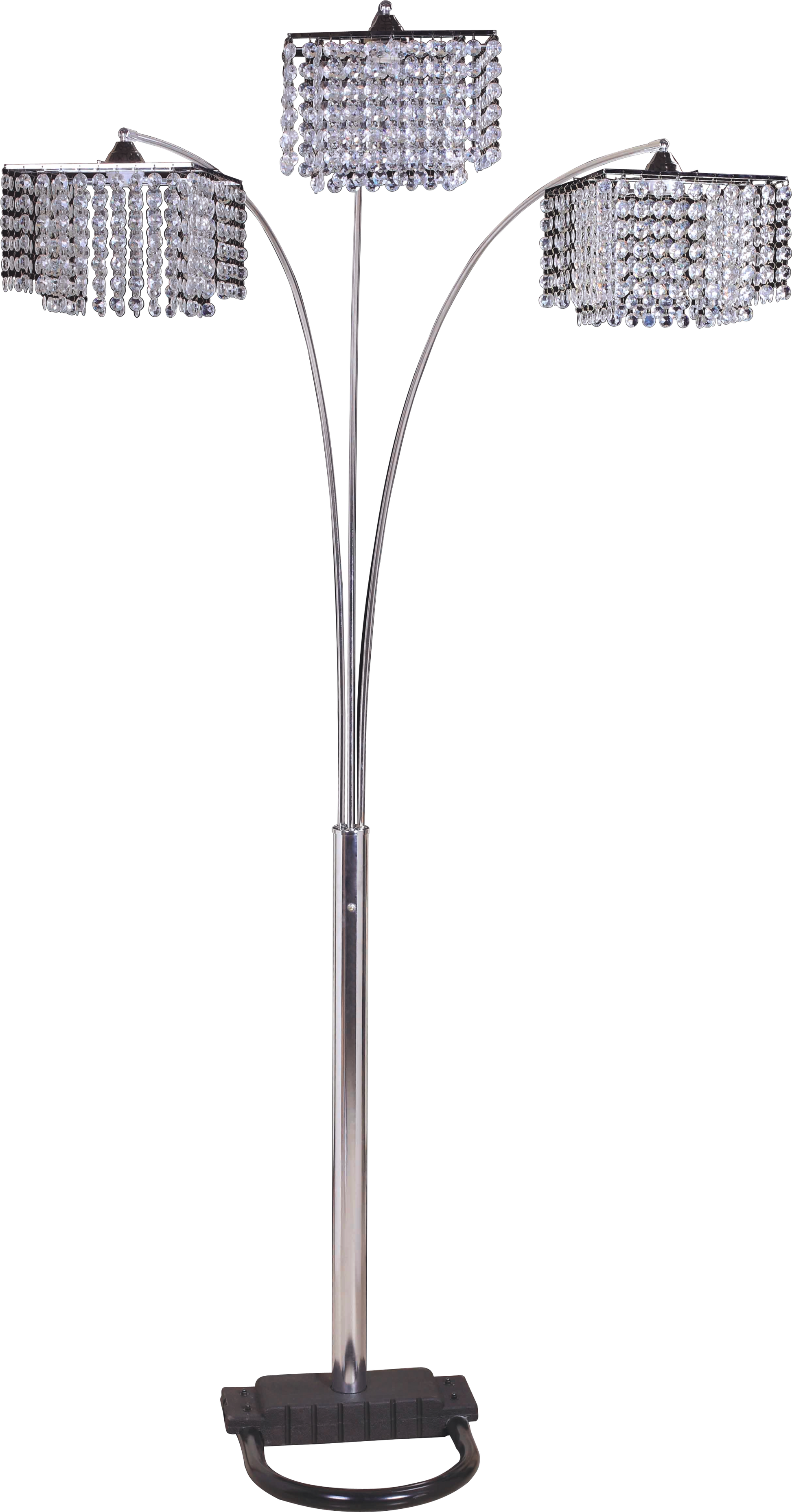 84"h 3 Shade Crystal Inspired Arch Floor Lamp 1