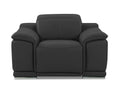 Genuine Italian Leather Power Reclining dark gray-foam-leather