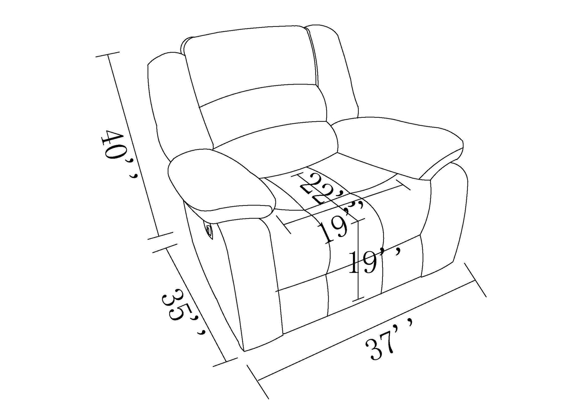 Transitional Microfiber Fabric Recliner