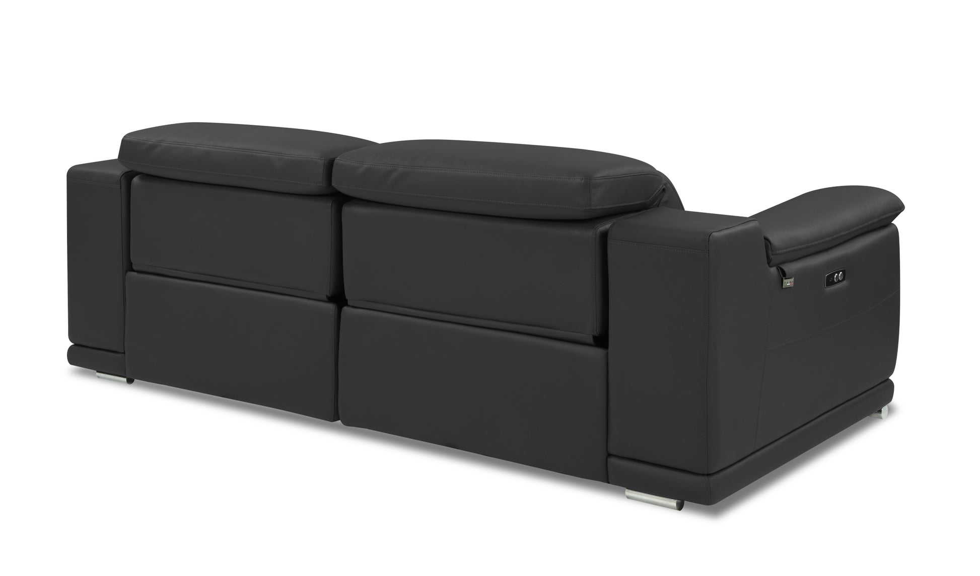 Genuine Italian Leather Power Reclining dark gray-foam-leather