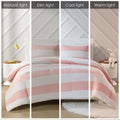 Cotton Cabana Stripe Reversible Comforter Set with pink-cotton