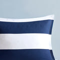 Cotton Cabana Stripe Reversible Comforter Set with navy-cotton