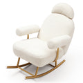 Modern Sherpa Fabric Nursery Rocking Chair,Accent beige-polyester