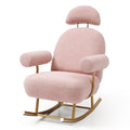 Modern Sherpa Fabric Nursery Rocking Chair,Accent pink-polyester